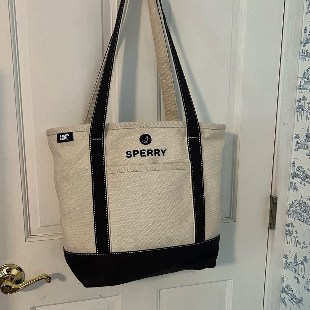 Lands End Boat Tote with Sperry Embroidery